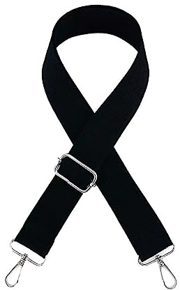 PLABBDPL - Correa universal para hombro, color negro, ajustable, desmontable, con ganchos giratorios de metal para bolsa de hombro, bandolera o bandolera