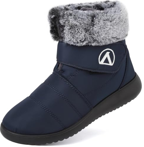 Lvptsh Bottes de Neige Femme Imperméables Bottes Hiver Chaudes Antidérapant Chaussures D'hiver Snow Boots,Blue,EU41