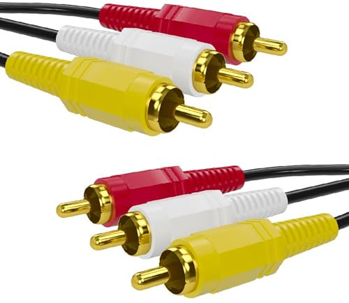 RCA Cable, AV Cable Gold Plated, Yellow/White/red connectors 3 Male to 3 Male-4.6 Feet/1PCS