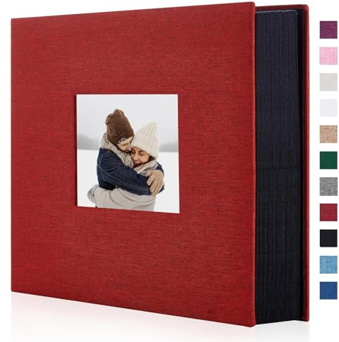 Miaikoe Álbum de fotos 10x15, 1000 fotos, álbum de lino con inserción deslizable de gran capacidad para familia, aniversario de boda, libro álbum que contiene 1000 fotos horizontales y verticales de