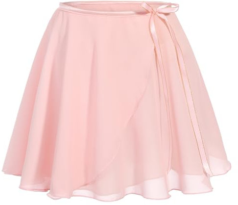 FONLAM Ballettrock Tanzrock für Mädchen Damen Elastischer Bund mit Schleife Chiffonrock Ballett Tutu Kind Erwachsene (Rosa, XXL)