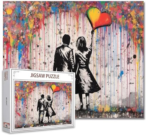 Tucocoo Graffiti Jigsaw Puzzle for Adults, 1000 Pieces, Colorful Banksy Art Puzzle for Home Decor, Family Puzzle Perfect for Game Nights, 69 x 51 cm