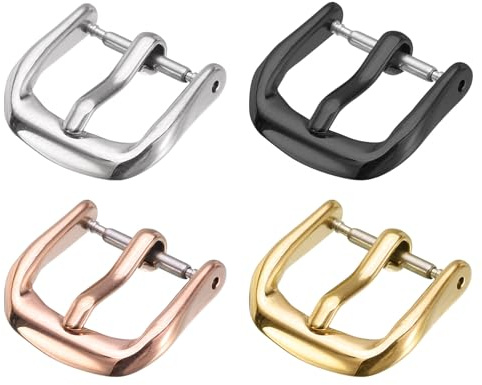 QUARKZMAN 1 Set Fibbia di Ricambio per Cinturino Orologio 24mm Cinturino di Ricambio Fibbia, Chiusura Acciaio Inossidabile 316L per Cinturini Orologi Pelle Silicone Nylon Tela