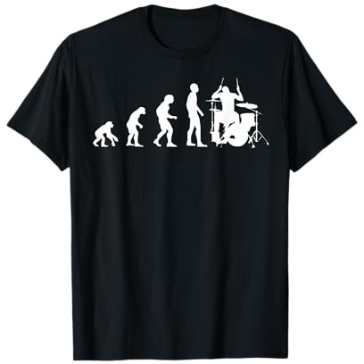 Baterista Evolución Divertido Música Percusión Fan Camiseta