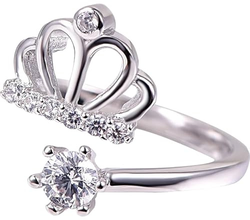 minkissy koppar kronring med strass justerbar öppen ring för kvinnor smycken för fester och vardag