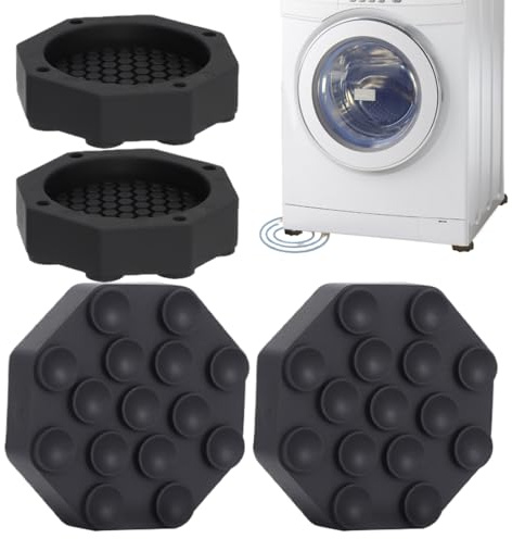 Almohadillas antivibración, soportes para pies de lavadora, alfombrilla amortiguadora, pedestal antideslizante, 4 piezas, ideal para proteger suelos debajo de lavadora, secadora y cinta de correr