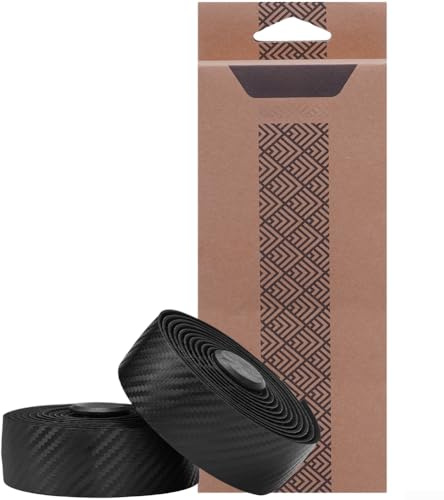 Nastro per manubrio di bici da strada, 2150 mm x 30 mm, con estremità del manubrio, motivo in fibra di carbonio, antiscivolo e ammortizzante, materiale PU ed EVA, per il comfort del ciclismo su bici