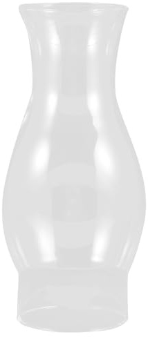 Joinpaya Glass Kerosene Lamp Chimney Replacement, 7.5cm Base Vintage Oil Lamp Globe, Clear Glass Hurricane Shade for Retro Oil and Lanterns, L888 Long Style Accessory, Clear