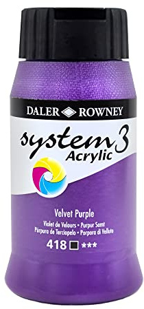 Daler-Rowney System3 Acrylic Paint, Plastic Pot, 16.91oz - 500 ml, Velvet Purple