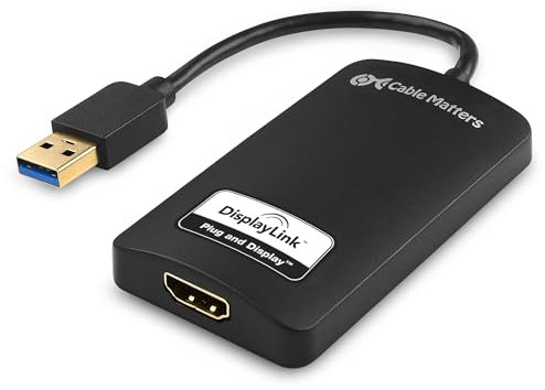 Cable Matters SuperSpeed USB HDMI Adapter (HDMI USB Adapter, USB 3.0 auf HDMI Adapter, USB zu HDMI) für Windows bis zu 2560 x 1440p in Schwarz - kompatibel mit USB 2.0