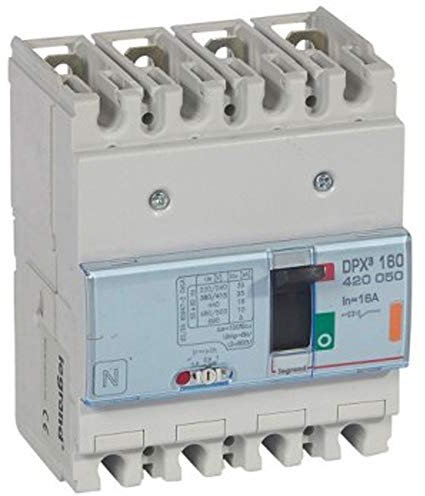 Legrand 420050 Disjoncteur Magnétothermique DPX³160, Pouvoir de Coupure 25kA 400V~, 4P, 16A