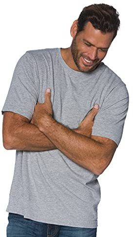 JP 1880 T-Shirt Rundhals, Grigio (Grigio Melange 70255812), XXXXXXXXL Uomo