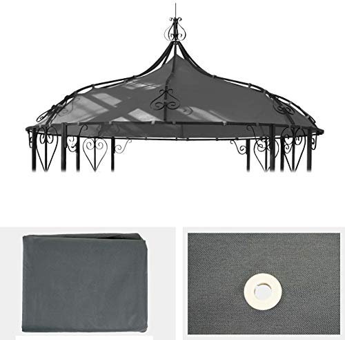 Mendler Toile de Rechange pour Toit Pergola Pavillon Almeria Ø 3m - Gris