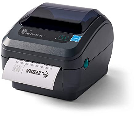 Zebra - GX420d Direct Thermal Desktop Printer for Labels, Receipts, Barcodes, Tags, and Wrist Bands - Print Width of 4 in - USB, Serial, and Parallel Port Connectivity (Renewed)