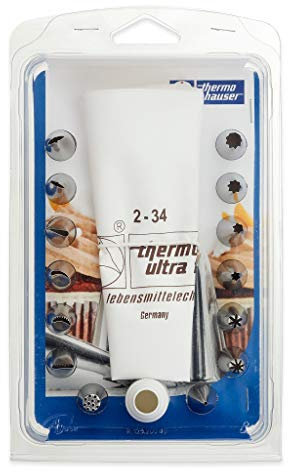 Thermohauser 8300031807 Juego de Bolsas Reutilizables de poliéster Ultra Flex, 16 Piezas (Manga pastelera, Adaptador, 14 boquillas)