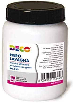Aurora Store Fondo Lavagna Nero Vernice all'acqua 250ml Scrivibile e Cancellabile | A base d'acqua e atossica | Pittura per creare lavagna nera su pareti, legno, cartone, metallo CWR cod. 11342