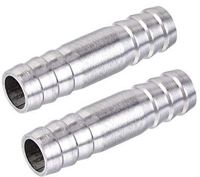 sourcing map Barb Hose Fitting, 13x50mm Straight Coupler Tubing Connector for Water Fuel Air Oil Gas, Polishing 304 Stainless Steel, Pack of 2
