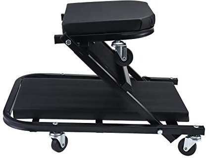 BOOMSTART 2-i-1 bilrullbräda verkstadspall upp till 150 kg verkstadsfåtölj vikbar 360° roterbar