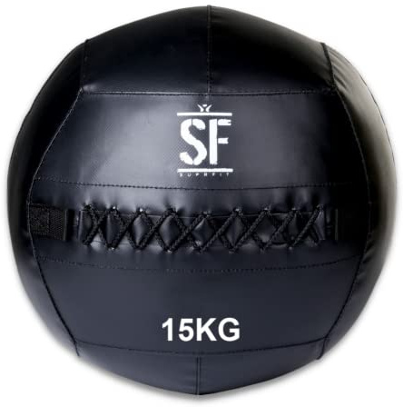 SUPRFIT – Medizinball 15 kg für Cross- & Functional Training – Wall Ball mit weichem Polster & griffiger PVC-Oberfläche – Gewichtsball zum Training von Explosivkraft, Kondition & Koordination