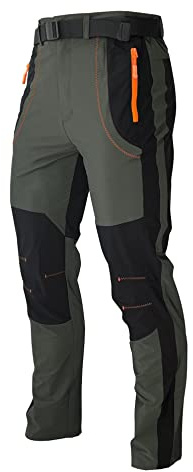 Kuseeker Mens Stretch Work Hiking Pants Quick Dry Lightweight Waterproof Outdoor Travel Climbing Fishing Pants Green 38