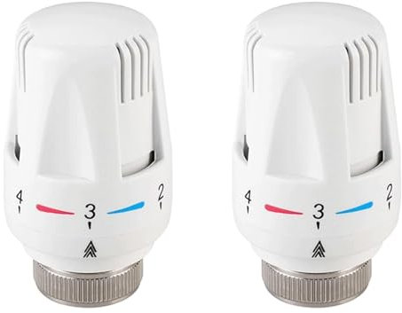2 Stk Heizkörperthermostat,Thermostatkopf Heizkörperventil,Thermostat-Kopf mit Nullstellung,Termostat Heating Radiator Valve,Frostschutz- und Einstellfunktionen,für Thread M30 x 1.5,Heizungsregler (2)