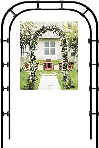 GueTTO Metal Garden Arch Heavy Duty Arbor Trellis Wide 120cm 140cm 160cm 180cm 200cm 240cm 280cm 350cm Wedding Rose Arch Decoration Balloon Support Rack,W120*H220cm