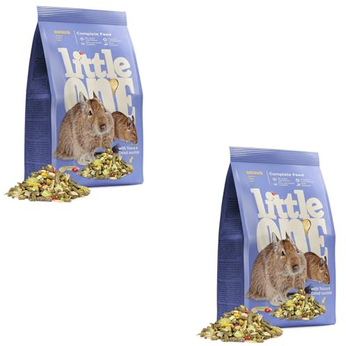 Little One Alleinfutter für Degus | Doppelpack | 2 x 400 g | Reich an Langen Fasern und ohne süße Zutaten | Enthält Heupellets, getrocknete Luzerne, Pastinake und Zucchini