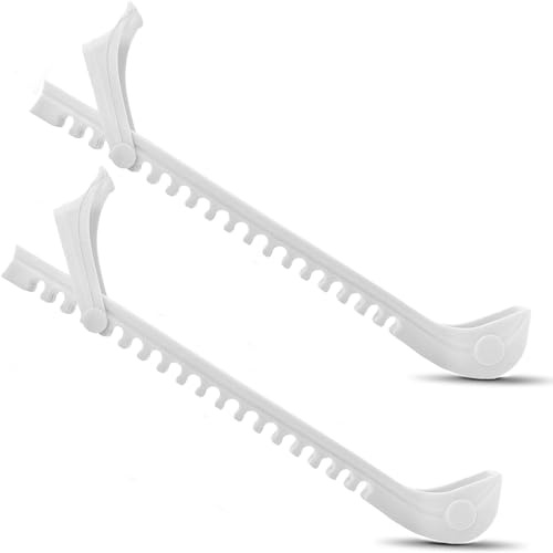 Ice Skate Guards Hockey Shoe Blade Covers Adjustable Buckle Figure Skates Guards Ice Skating Protector Hockey Skates Blade Guards Ice Hockey Accessories for Ice Skating Hockey Figure Skates (White)