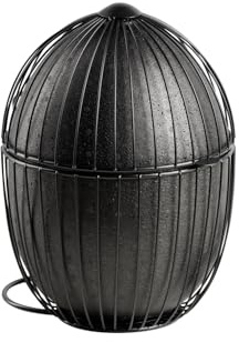 APS 30480 - OVO - Corbeille à œufs en métal noir pour garder au chaud environ 35 œufs, garde le contenu au chaud pendant longtemps grâce au polypropylène expansé et à la doublure en coton