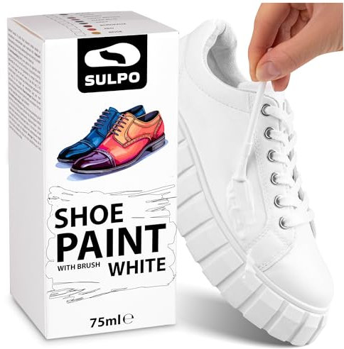 SULPO Colore delle scarpe, colore bianco, 75 ml, ideale per la cura della pelle goffrata, efficace cura della pelle, per scarpe, borse e accessori