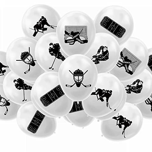 Hockey Luftballons Deko 24 Stück Eishockey Ballons Hockeyspieler Sport Party Dekoration Kindergeburtstag Party-Zubehör für Jungen