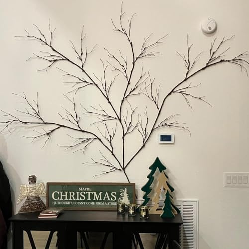 Lot de 4 Branches de Cerisier artificielles Pliables, tiges de Vigne en Bois Faites à la Main, décor Mural Minimaliste pour Arbre grimpant, Ornements Magiques pour Arbre Fausse Plante Murale