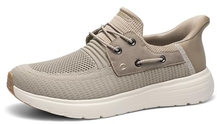 Bruno Marc Men's Hands Free Slip-on Loafers Casual Breathable Sneaker,Size 10,Khaki,BMUMLS2511