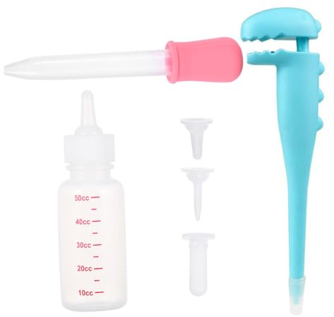 SHINEOFI Kit Biberón para Mascotas Botellas con Tetinas para Alimentar Cachorros Gatitos Conejos y Hurones Diseño Portátil y Ergonómico para Leche y Medicación