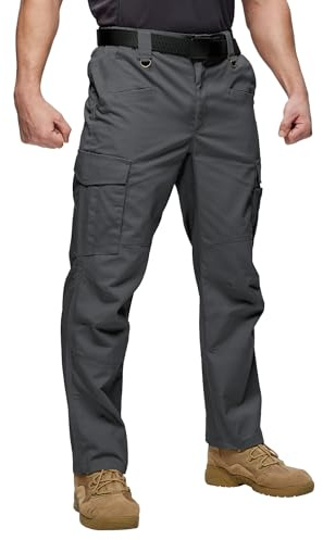 ZITY Pantalones de Trabajo para Hombre, Resistentes, de Combate, elásticos, tácticos, con múltiples Bolsillos, Cintura semielástica