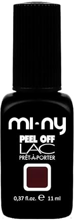MI-NY Smalto Semipermanente Peel Off rosso, Brick Red - Gel senza Base e Top Coat, Rimozione con Acqua Calda, Formula Vegan Friendly, Durata Fino 15 Giorni, Manicure Rapida in 5 minuti