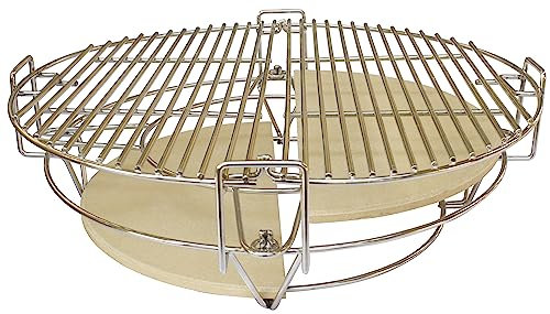 Fresh Grills Divide and Conquer Sysyem pour barbecue Mega Kamado de 53,3 cm et la plupart des autres Kamados de 53,3 cm – 46 cm x 46 cm