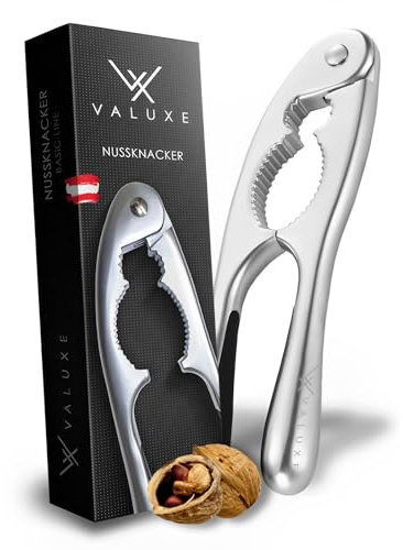 VALUXE® Premium Nussknacker – Robuster Nußknacker in ergonomischem Design – Basic Nussknacker Walnüsse mit rutschfestem Griff – Exklusiver Walnussknacker – Knackt Jede Nuss mit Genuss