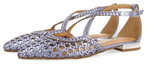 GIOSEPPO Bailarinas DE Piel Color Azul con Trenzados para Mujer LESKOVIC