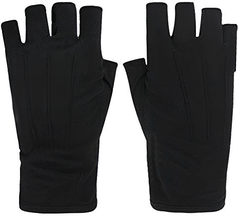 JIAHG Gants de Conduite Homme Été Protection Solaire Antidérapants Demi-Doigts à Écran Tactile Mitaines en Coton Doux Respirant Absorption de la Sueur pour Cyclisme, Camping, Cueillir