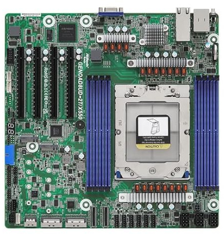 ASROCK Płyta główna GENOAD8UD-2T/X550 1x SP5 AMD Epyc 9004 SoC (8xDIMM SATA 2xM.2 2x10GbE IPMI)