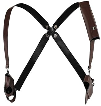Verycos Men Leon Kennedy Cosplay Belt Chest Harness Belt Shoulder Strap Belts Back Cross Leather Punk Costume Accessory