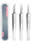 Mitesser Pinzette,3 Stück Mitesserentferner Pinzette,Edelstahl Professional Facial Blackhead Remover Mitesserpinzette,Pickel Pinzette,Pinzette Spitz Mit Box,Pickel Ausdrücken Werkzeug - Silber