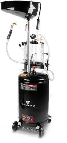 STAHLWERK Sistema de extracción de aceite – 80 l de capacidad, depósito de aceite y colector de aceite usado, carro de recogida de aceite móvil con separador de aceite, dispositivo de drenaje de