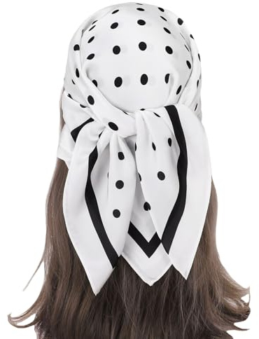 Traziewell Head Scarfs for Women Silk Small Square Neckerchief Ladies Lightweight Scarves 75