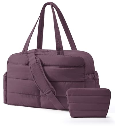 BAGSMART Bolsa de viaje de deporte para mujer, 31 L, resistente al agua, bolsa de equipaje de mano, bolso de fin de semana, acolchado para ordenador portátil, equipaje de mano con bolsa de cosméticos