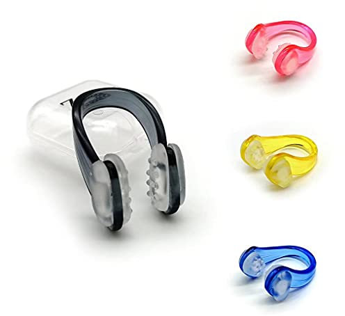 Zooshine 4 Stück wasserdichte rutschfeste Nasenklammern zum Schwimmen Nasenklammern für Erwachsene und Kinder