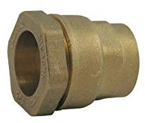 Raccord à compression en laiton pour tube PE droit femelle - modele court - Ø A: 20mm | Ø B: 1/2''