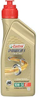CASTROL - Aceite de motor de motocicleta totalmente sintético Power-1 Racing 4T 10W-50 botella de 1 l (14E94F)