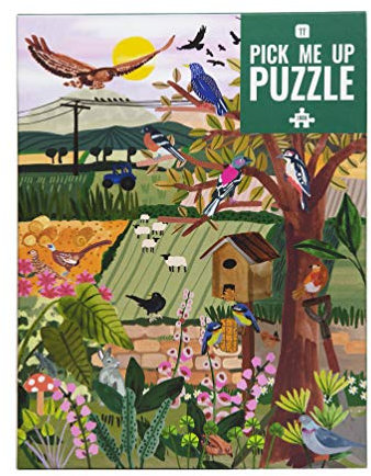 1000 Piece English Countryside & British Birds Jigsaw Puzzle | With Matching Poster & Trivia Sheet | Colourful Illustrated Design, Birthday Present, Gifts for Gardeners, Wall Art
